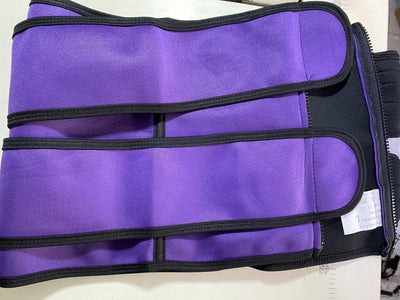 Fuchsia and black neoprene waist trainer with multiple adjustable straps and a zipper closure, size XL. - Image 10