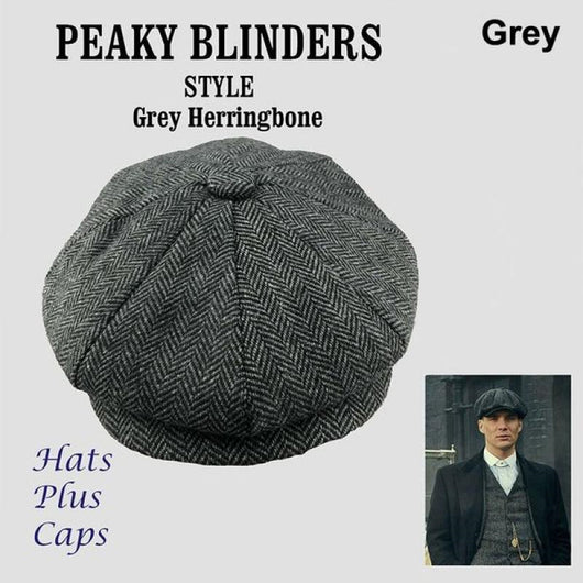 Gorra Newsboy de Lana Hombre Patrón Espiga Estilo Gatsby - Image 2