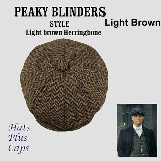 Gorra Newsboy de Lana Hombre Patrón Espiga Estilo Gatsby - Image 3
