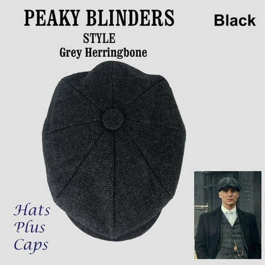 Gorra Newsboy de Lana Hombre Patrón Espiga Estilo Gatsby - Image 5