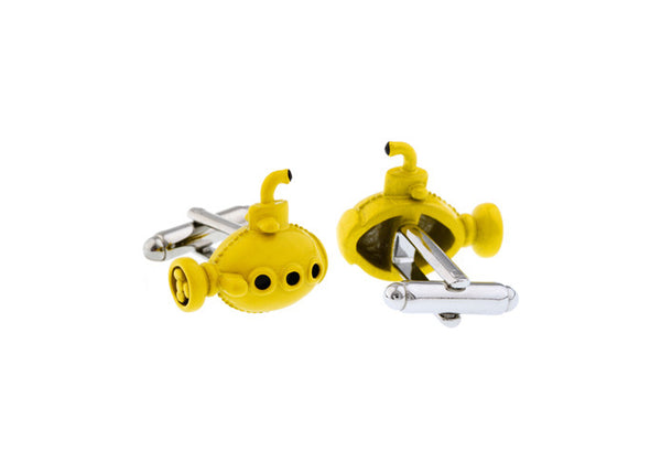 Gemelos Submarino Amarillo Cobre - Joyería Elegante para Hombre