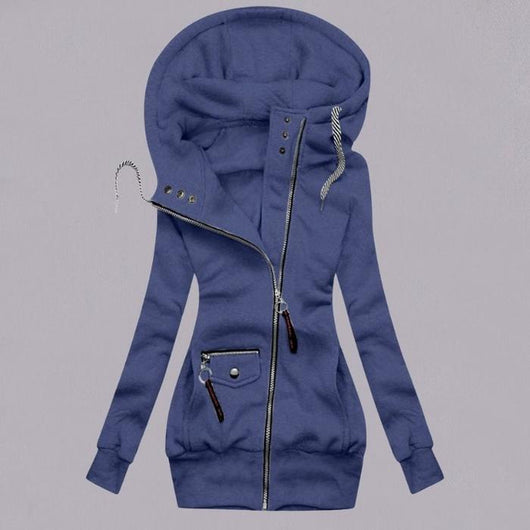 Abrigo Slim Ajustable con Capucha y Costuras Decorativas para Otoño e Invierno - Image 5