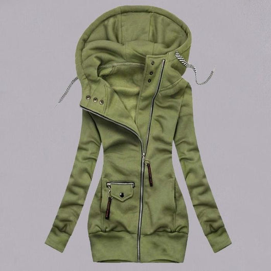 Abrigo Slim Ajustable con Capucha y Costuras Decorativas para Otoño e Invierno - Image 7