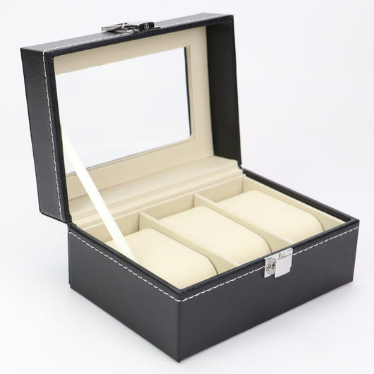 Caja Organizadora para Reloj y Joyas - Vitrina de Lujo con 3 Compartimentos - Image 4