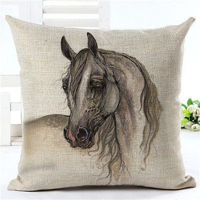 Funda de Almohada con Estampado de Caballos