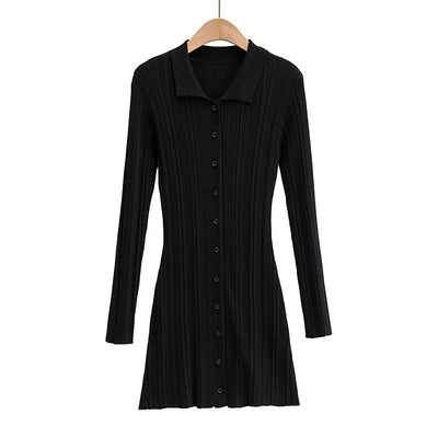 Vestido Tipo Polo Slim Fit de Punto con Manga Larga - Image 14