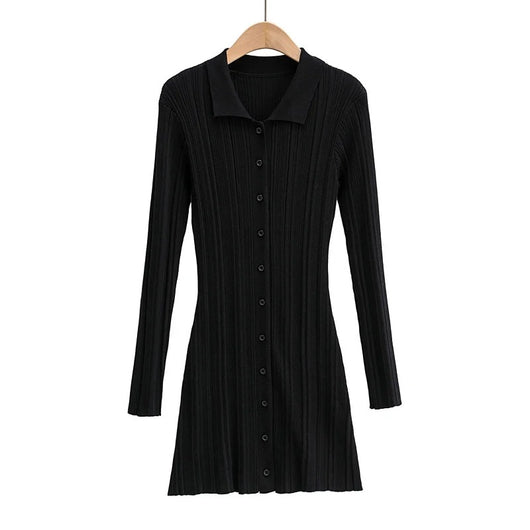 Vestido Tipo Polo Slim Fit de Punto con Manga Larga - Image 14