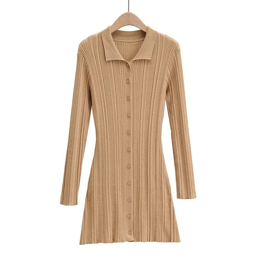 Vestido Tipo Polo Slim Fit de Punto con Manga Larga - Image 6