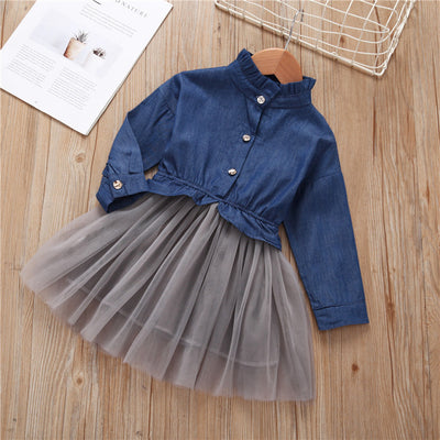 Vestido Denim Estilo Coreano para Niña - Diseño Princesa Occidental - Image 9