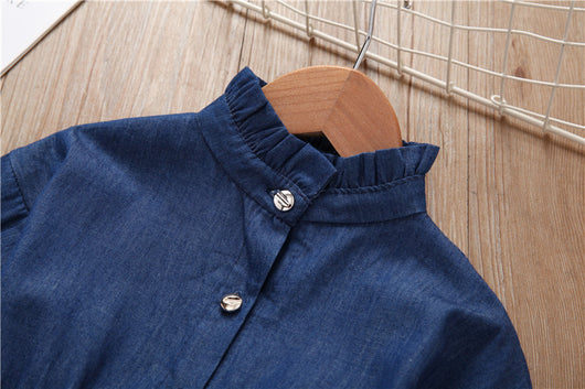 Vestido Denim Estilo Coreano para Niña - Diseño Princesa Occidental - Image 8