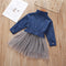 Vestido Denim Estilo Coreano para Niña - Diseño Princesa Occidental