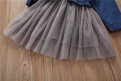Vestido Denim Estilo Coreano para Niña - Diseño Princesa Occidental - Image 3