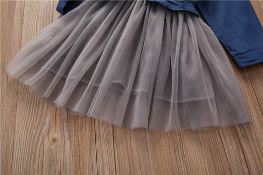 Vestido Denim Estilo Coreano para Niña - Diseño Princesa Occidental - Image 3