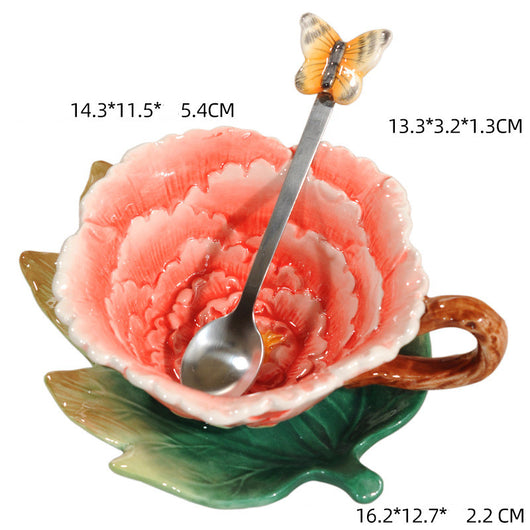 Tazas de Té con Diseños de Plantas y Animales en Cerámica - Image 14