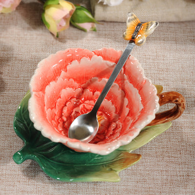 Tazas de Té con Diseños de Plantas y Animales en Cerámica