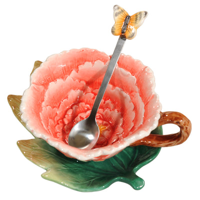 Tazas de Té con Diseños de Plantas y Animales en Cerámica - Image 3