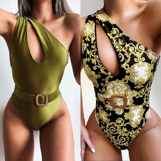 Traje de Baño Enterizo Asimétrico con Detalle Hueco - Image 9
