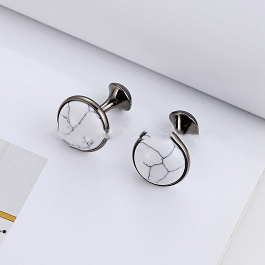 Gemelos Franceses para Hombre en Blanco con Turquesa - Image 8