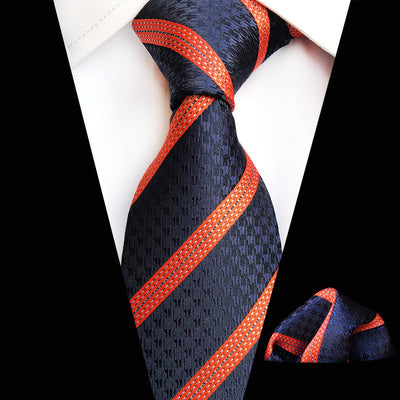 Conjunto de Corbata y Pañuelo Cuadrado Estampado Tartán - Image 8