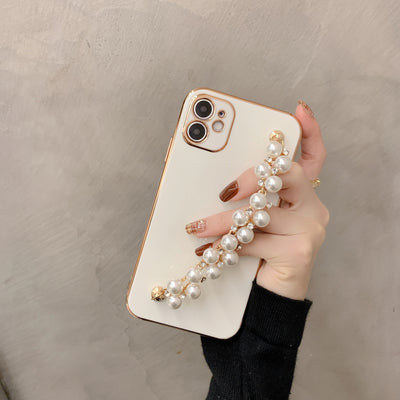Funda iPhone con Cadena de Perlas Electrochapadas - Compatible con iPhone 12, 11, Pro Max y X - Image 7