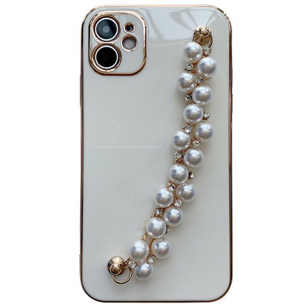 Funda iPhone con Cadena de Perlas Electrochapadas - Compatible con iPhone 12, 11, Pro Max y X - Image 5