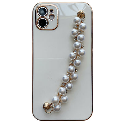 Funda iPhone con Cadena de Perlas Electrochapadas - Compatible con iPhone 12, 11, Pro Max y X - Image 5