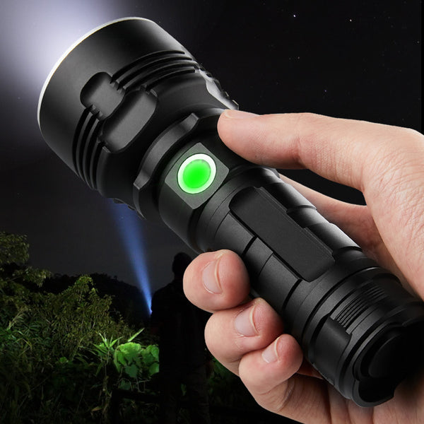 Linterna LED Recargable Ultra Potente de Largo Alcance para Exteriores