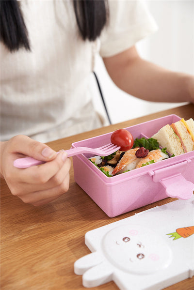 Lonchera Infantil de Fibra de Trigo con Compartimentos - Caja Bento para Niños - Image 7