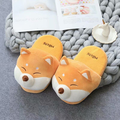 Pantuflas de Algodón con Diseño de Shiba Inu y Husky Kawaii - Image 11