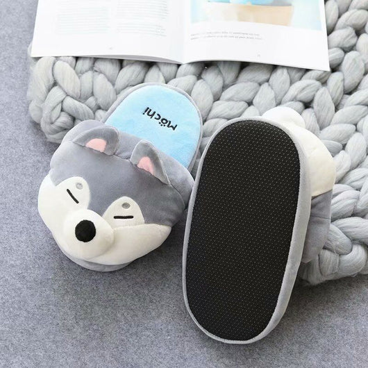 Pantuflas de Algodón con Diseño de Shiba Inu y Husky Kawaii - Image 8