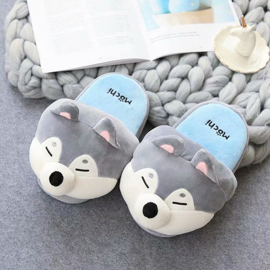 Pantuflas de Algodón con Diseño de Shiba Inu y Husky Kawaii - Image 2