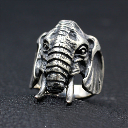 Anillo de Elefante en Plata 925 Esterlina con Personalidad Vintage - Image 9