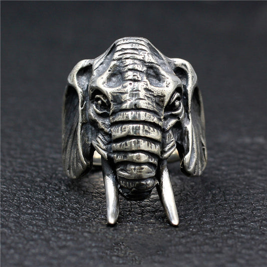Anillo de Elefante en Plata 925 Esterlina con Personalidad Vintage - Image 2