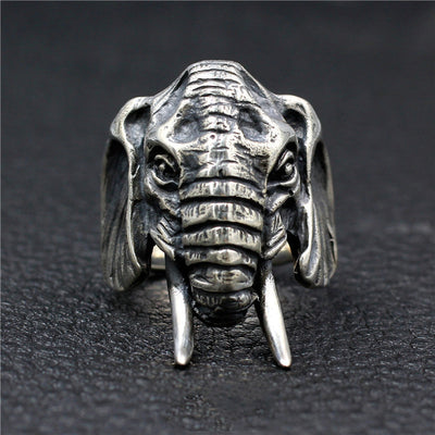 Anillo de Elefante en Plata 925 Esterlina con Personalidad Vintage - Image 2