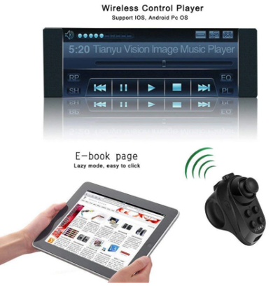 Black ring-style mini Bluetooth game controller with a joystick and multiple buttons for mobile gaming and VR. - Image 5