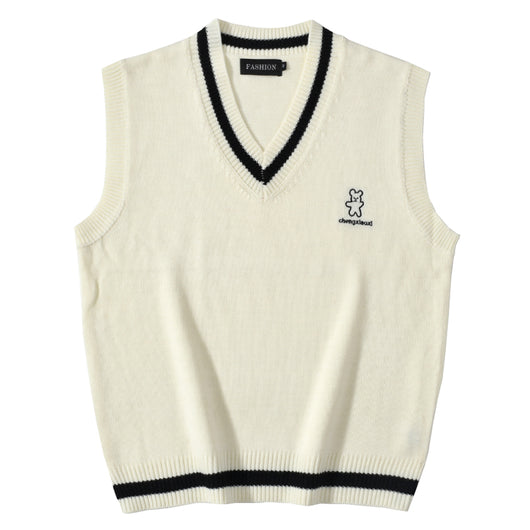 Chaleco Tejido V-Neck sin Mangas para Estudiantes - Image 5