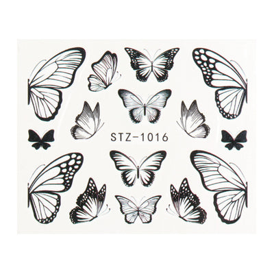 Sticker de Uña Acuarela Mariposa Roja Efecto Marca de Agua - Image 18