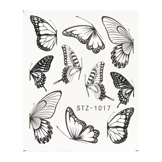 Sticker de Uña Acuarela Mariposa Roja Efecto Marca de Agua - Image 10