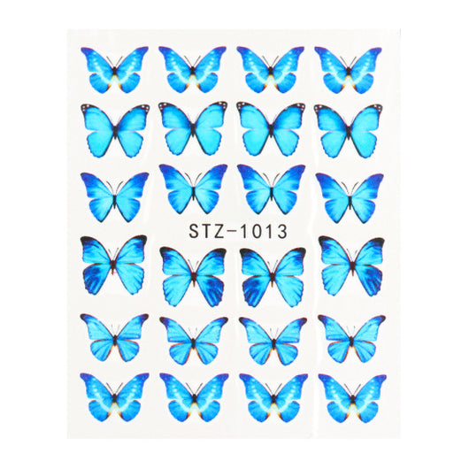 Sticker de Uña Acuarela Mariposa Roja Efecto Marca de Agua - Image 12