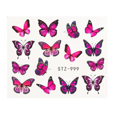 Sticker de Uña Acuarela Mariposa Roja Efecto Marca de Agua - Image 17