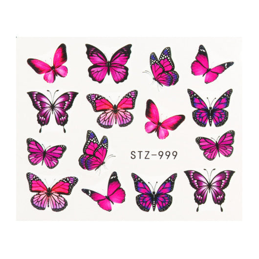 Sticker de Uña Acuarela Mariposa Roja Efecto Marca de Agua - Image 17