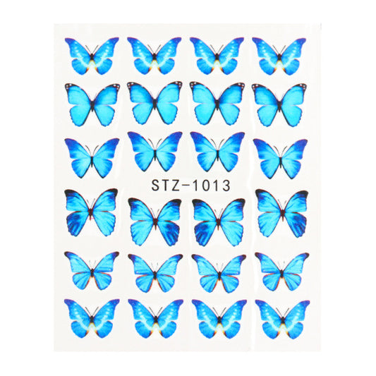 Sticker de Uña Acuarela Mariposa Roja Efecto Marca de Agua