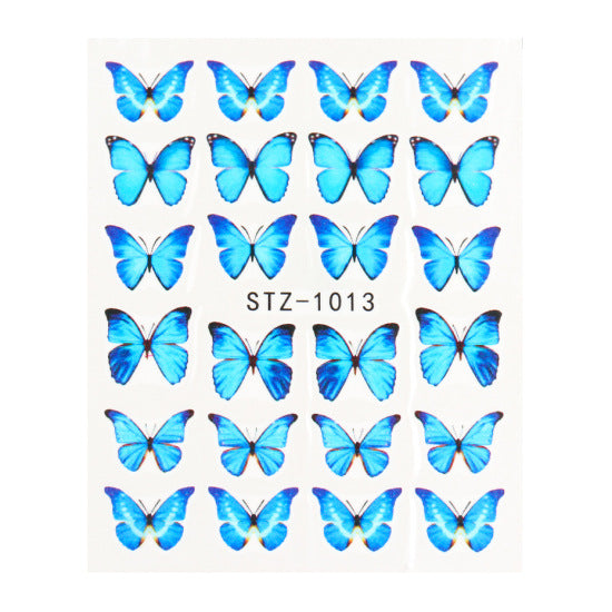 Sticker de Uña Acuarela Mariposa Roja Efecto Marca de Agua