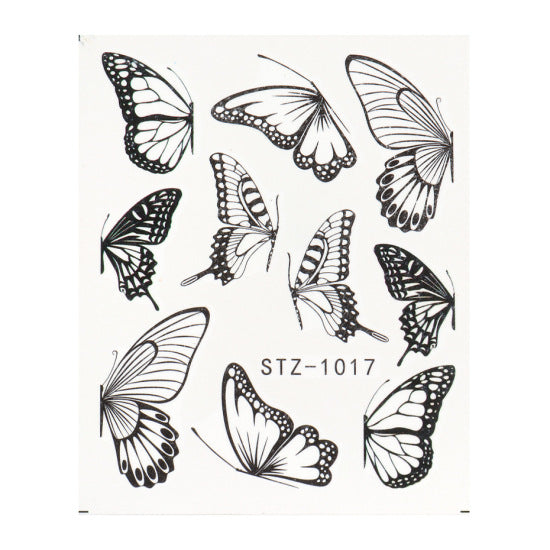 Sticker de Uña Acuarela Mariposa Roja Efecto Marca de Agua - Image 4