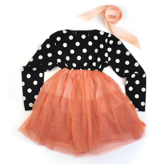 Vestido Infantil de Tul con Lunares Británicos y Mangas Largas - Image 9