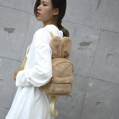 Mochila Casual Versátil de Peluche - Diseño Moderno Multiuso - Image 6