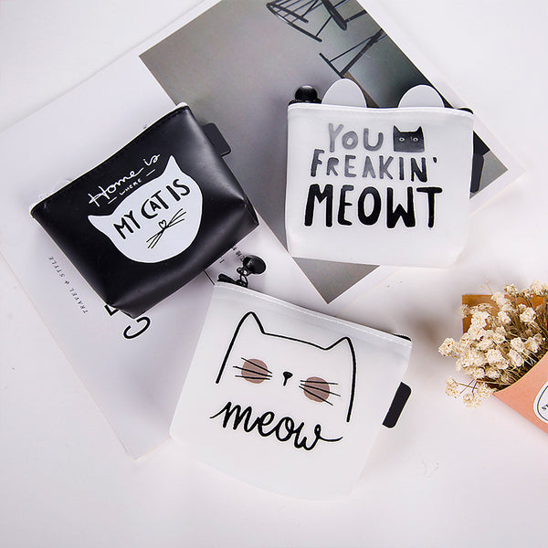 Monedero Compacto con Diseño de Gato en Silicona