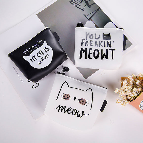Monedero Compacto con Diseño de Gato en Silicona