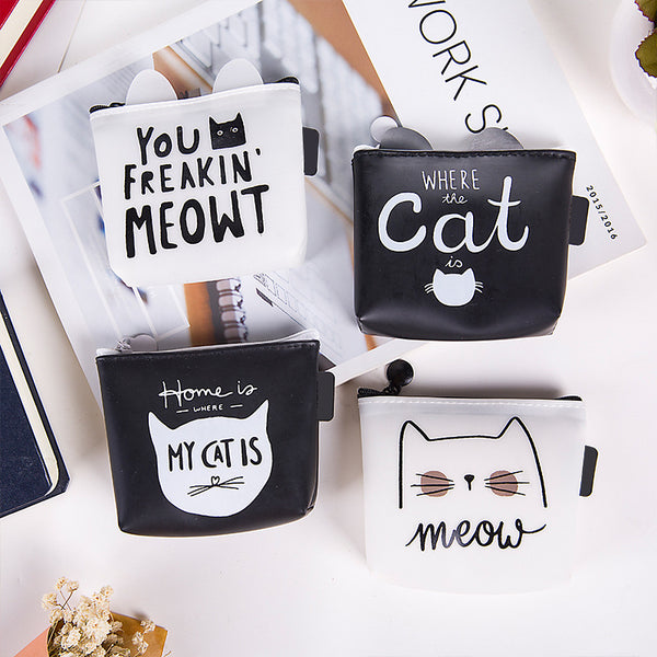 Monedero Compacto con Diseño de Gato en Silicona