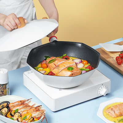 Wok Antiadherente de Piedra Maifan - Cocina sin Humo ni Aceite